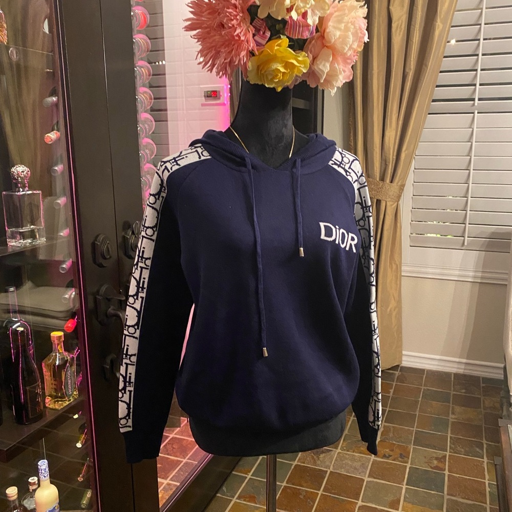 Dior Blue Logo Sweater with Hood